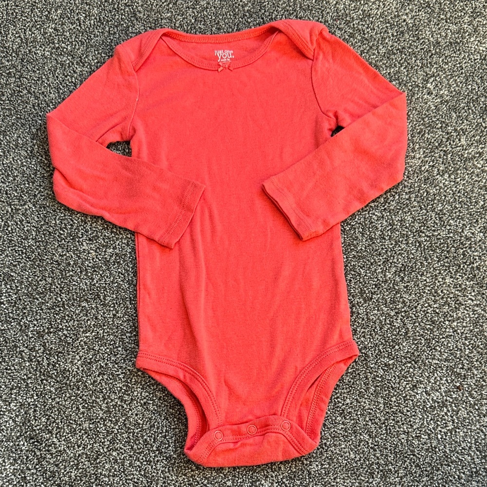 Cozy Red Long Sleeve Bodysuit